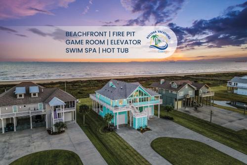 Beachfront Hideaway! Luxury Beachfront, SwimSpa, Game Room, Firepit by Bolivar Vacations
