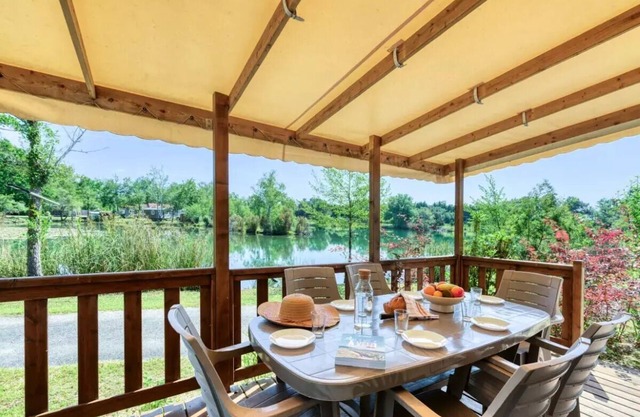 Camping maeva Escapades Les Étangs Mina * - Mobile Home Premium 4 Rooms 6/8 People Pond Side + TV