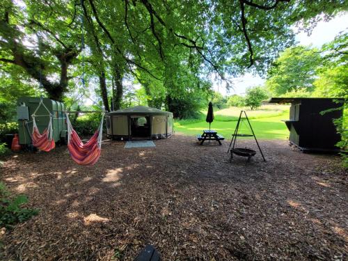 Cosy Glamping Yurt with log burner on our smallholding, ideal family getaway or romantic retreat