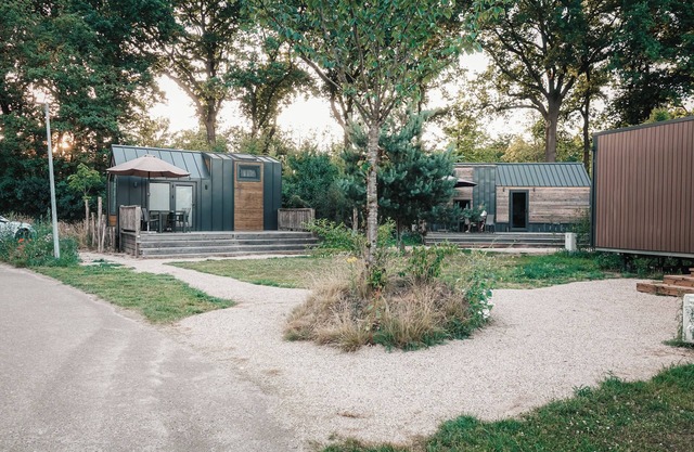 Cosy Tiny House for 2 guests with sleeping loft, skylight and veranda in the Sallandse Heuvelrug.