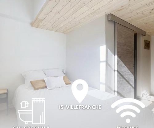Fleurie - Anse Centre - Chambre et Salle de bain WC privée - Cuisine partagée