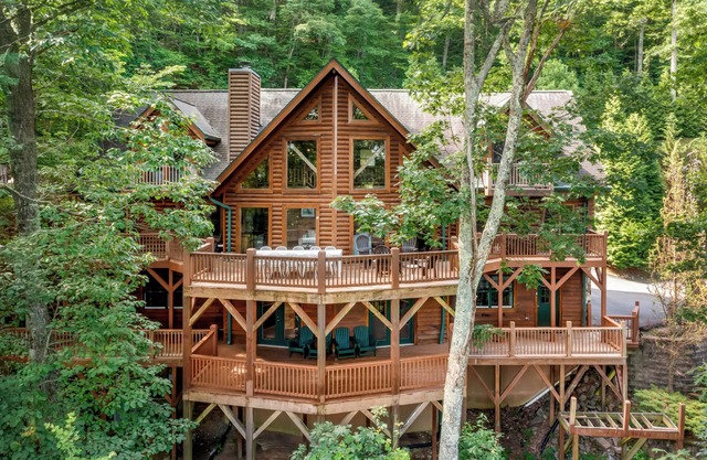 Hot Tub, Fire Pit, Outdoor Dining | Cabin Mansion w/View | Leyland by AvantStay