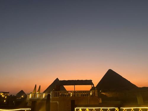 Karnak temple pyramids view