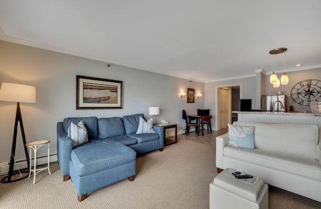 Lake Charlevoix Views from Above | Private Balcony + Beach Access | Fireplace
