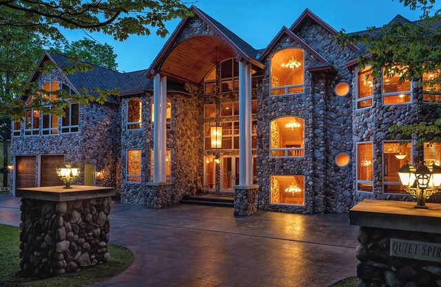 Lakefront Torch Lake Lodge - 4 Floors of Luxury, 8 Bedrooms, Private Dock