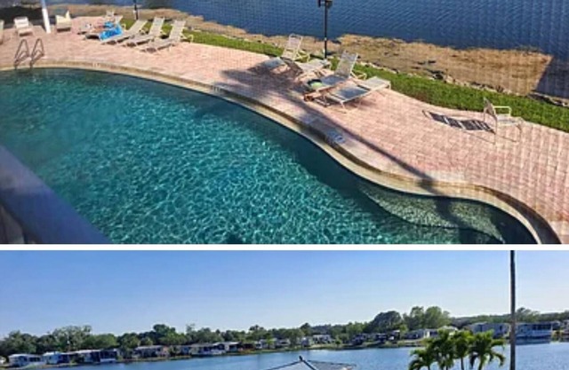 Large 41ft RV PET FRIENDLY, sleeps 4, property has 2 pools jacuzzi. Glamping!