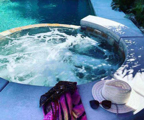 Mineral Saltwater Solar heated Pool & Spa Oasis with mountain views and Koi pond