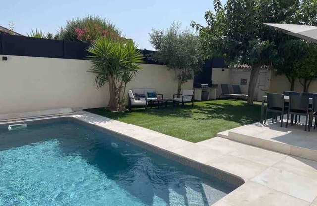 Modern villa with pool close to the beach