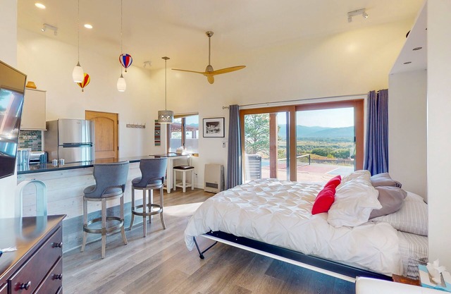 Mountain-view casita with hot tub, pickeball court, walking labyrinth & orchard