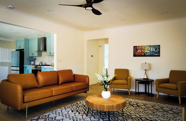 New modern centrally located home with large yards and central AC