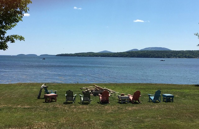 Oceanfront property with spectacular views of Acadia Park and cruise ships.