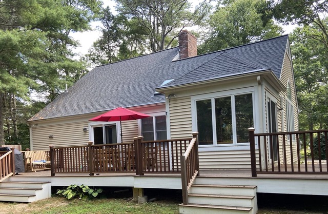 Open floor plan & large deck