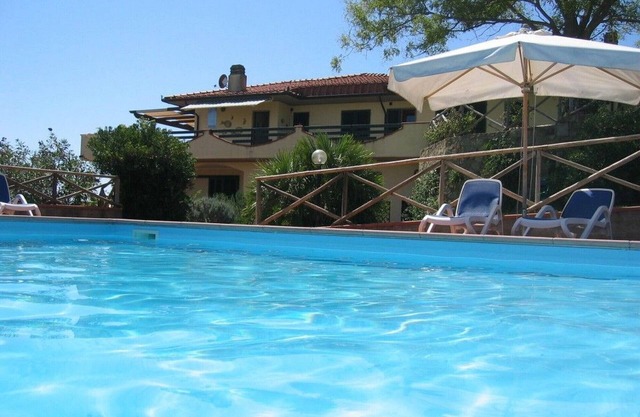 Part of a beautiful villa with swimming pool and garden, 4 km from the sea