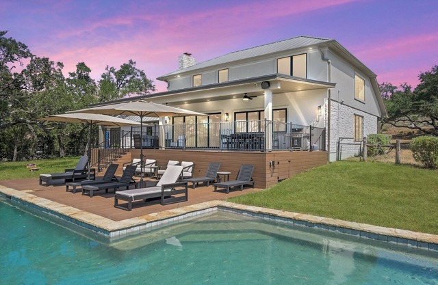 Pool, Patio - Luxury Estate w/Hill Country Views