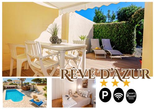 Rêve D'azur plage de la Nartelle, Mazet 35m2, parking, Piscine partagée, Terrasse BBQ & draps inclus