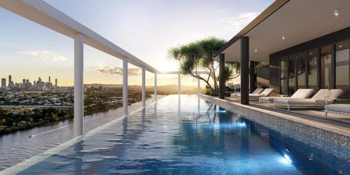 River & City View Apt near Brisbane Airport with Infinity Pool, Spa, Sauna, Steam Room