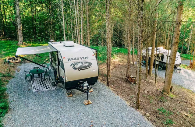 Safe Haven Farm Wolf Pup RV Camper Roan Mountain