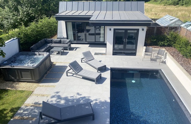 Secluded Pool House with private pool and hot tub.