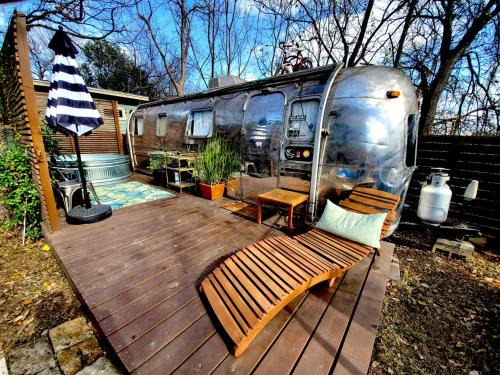 Sleek Retro Airstream Rental for Glamping for Two near Downtown Austin