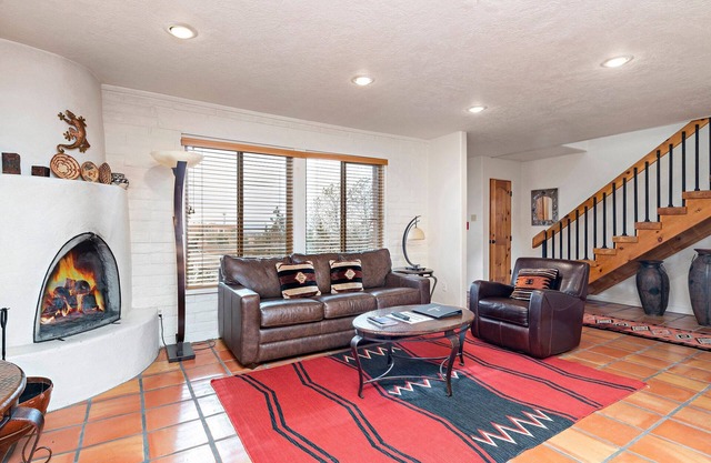 Tons Of Space With A Kiva Fireplace And Private Balconies