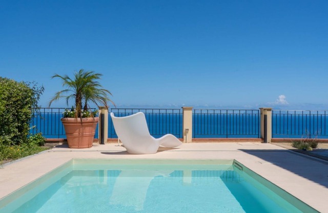 Villa with panoramic sea view, beautiful garden, and private pool