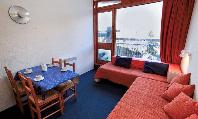 Arc-1800 Apartment | 10m from ski slopes, 11st floor, balcony, tv, 25m², Les Arcs