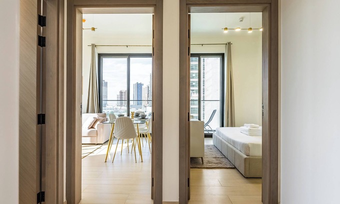 Jumeirah Village Circle Apartment | Apt with Artful Interior and Urban Views