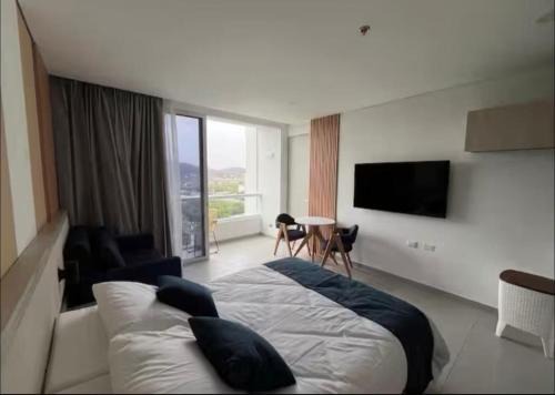 Santa Marta Apartment | Apto estudio con hermosas piscinas y vista al mar