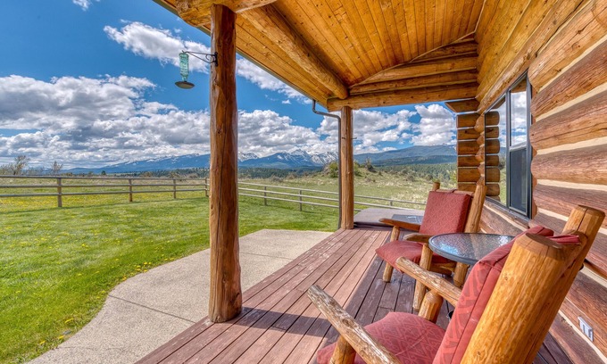 Grantsdale Cabin | Authentic Quaint Log Cabin on 2400 Private Acres w/Stellar Views & Hot Tub
