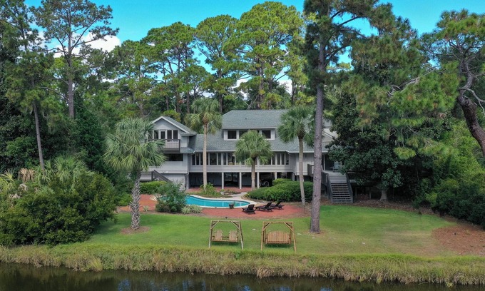 Sea Pines House | Available by the Month! ~Heated Pool/WalkToBeach/1MileToSaltyDog/LagoonSetting