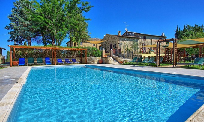 Montalcino Villa | Beautiful private villa with private pool, WIFI, A/C, TV, patio, panoramic view, close to Montalcino