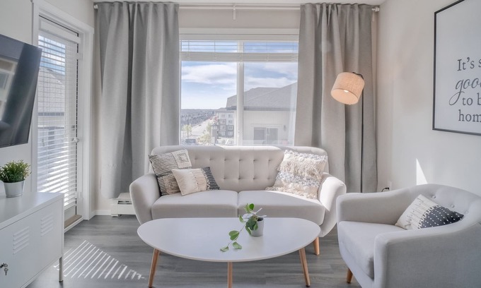 Calgary Condo | Brand New Luxury 2Bedrooms Condo by Calgary Airport & Crossiron Mill Mall W UG P