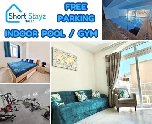 Qawra Apartment | Bright & Central with Parking, Indoor Pool & Gym