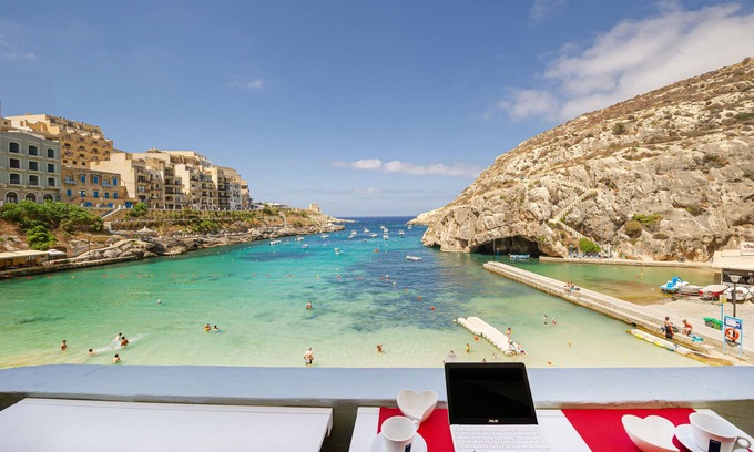Munxar Apartment | Brilliant Beachfront Apartment with Super Sunset views in Xlendi Bay, Gozo Malta