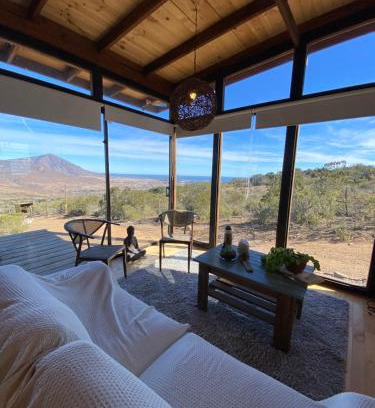 Los Vilos House | Cabaña Zen Camino al cristal con la mejor vista desde lo alto a bahía de Pichidangui