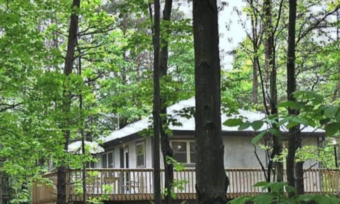 South Bloomingville Cabin | Cabin on wooded ridge, stair-free, 2 bedroom, child & pet friendly