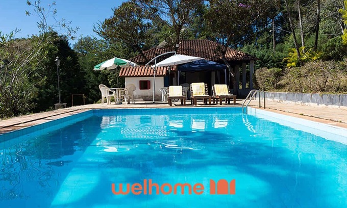 Monte Siao House | Chacara em Monte Sião com Piscina e Lazer Completo