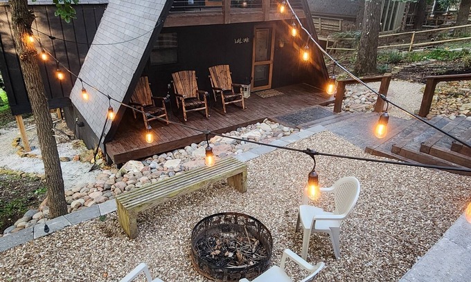 Marble Falls Ski Chalet | Charming A frame Chalet w/hot tub in Marble Falls