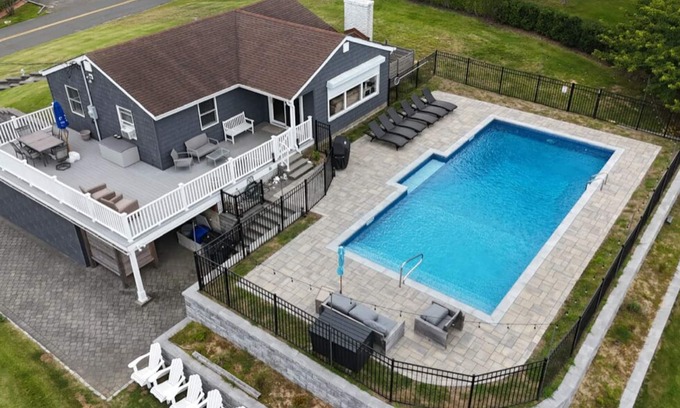 Montauk House | Charming House with Heated Pool and Multiple Water Views