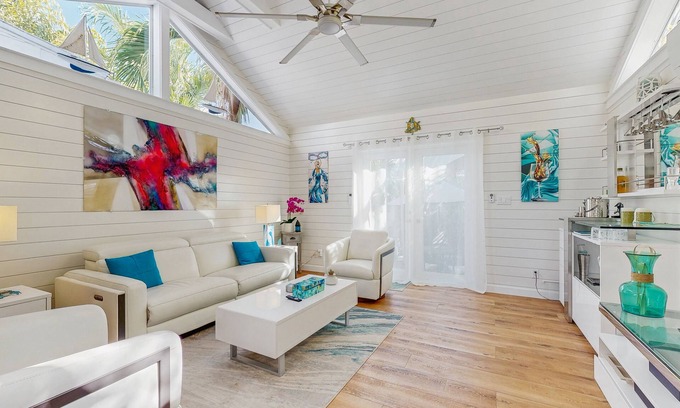Old Town Cottage | Charming island cottage with sunny patio, modern kitchen, AC & dog friendly yard