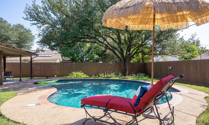 Crowley House | Cheerful House w/Big Fenced Yard, Private Pool, Covered Patio& Quiet Location