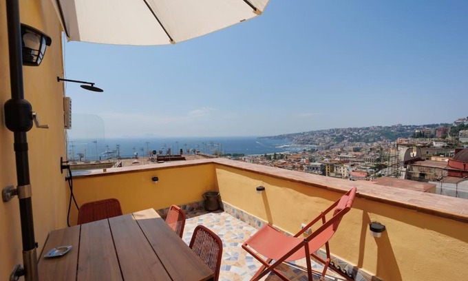 Vittorio Emanuele Apartment | Chiaia Stunning SeaView StudioFlat with 2 Terraces By HouseinNaples
