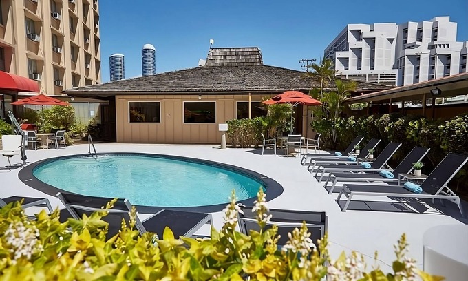 Ala Moana Hotel | City View Two Queens, 4 Family-Friendly Units, Tranquil Koi Ponds, Sun Deck View