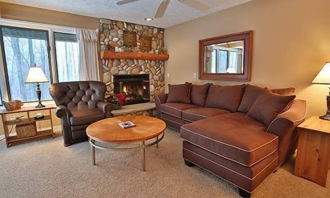 Harbor Springs Condo | Comfy Trout Creek Condo #142 - 2 Bedrooms, 2 Baths with Kitchen, Fireplace. Pretty Wooded View