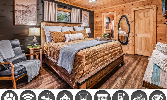 Sevierville Cabin | Creekside on the Bluff: Pet Friendly, Free Attraction Tickets, & Creek View