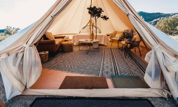 Yucca RV Rental | Desert Glamping Escape w/ Shared Bathroom: Joshua at Ravari (2 of 6)