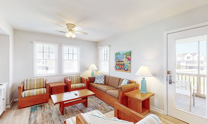 Buxton House | Dog-friendly duplex near the beach w/pool access, washer/dryer, and central AC