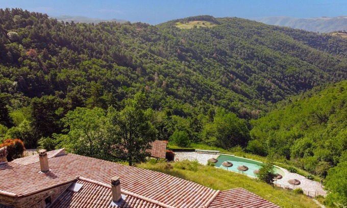 Saint-Fortunat-sur-Eyrieux House | Enjoy a magnificent mountain panorama in this luxury vacation home with pool and sauna.