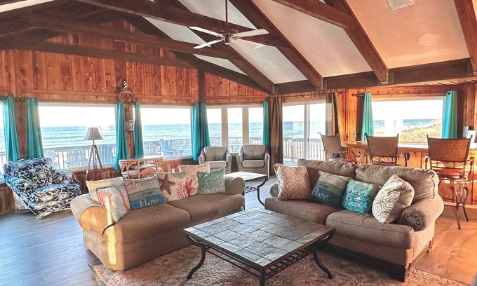 South Nags Head House | Escape to this rare oceanfront rental—two neighboring homes booked together!