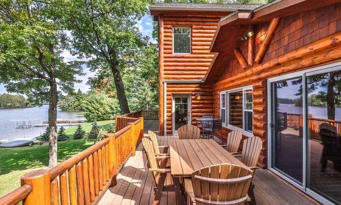 Eagle River House | Gorgeous 8 bedroom log home on Eagle River chain of Lakes!